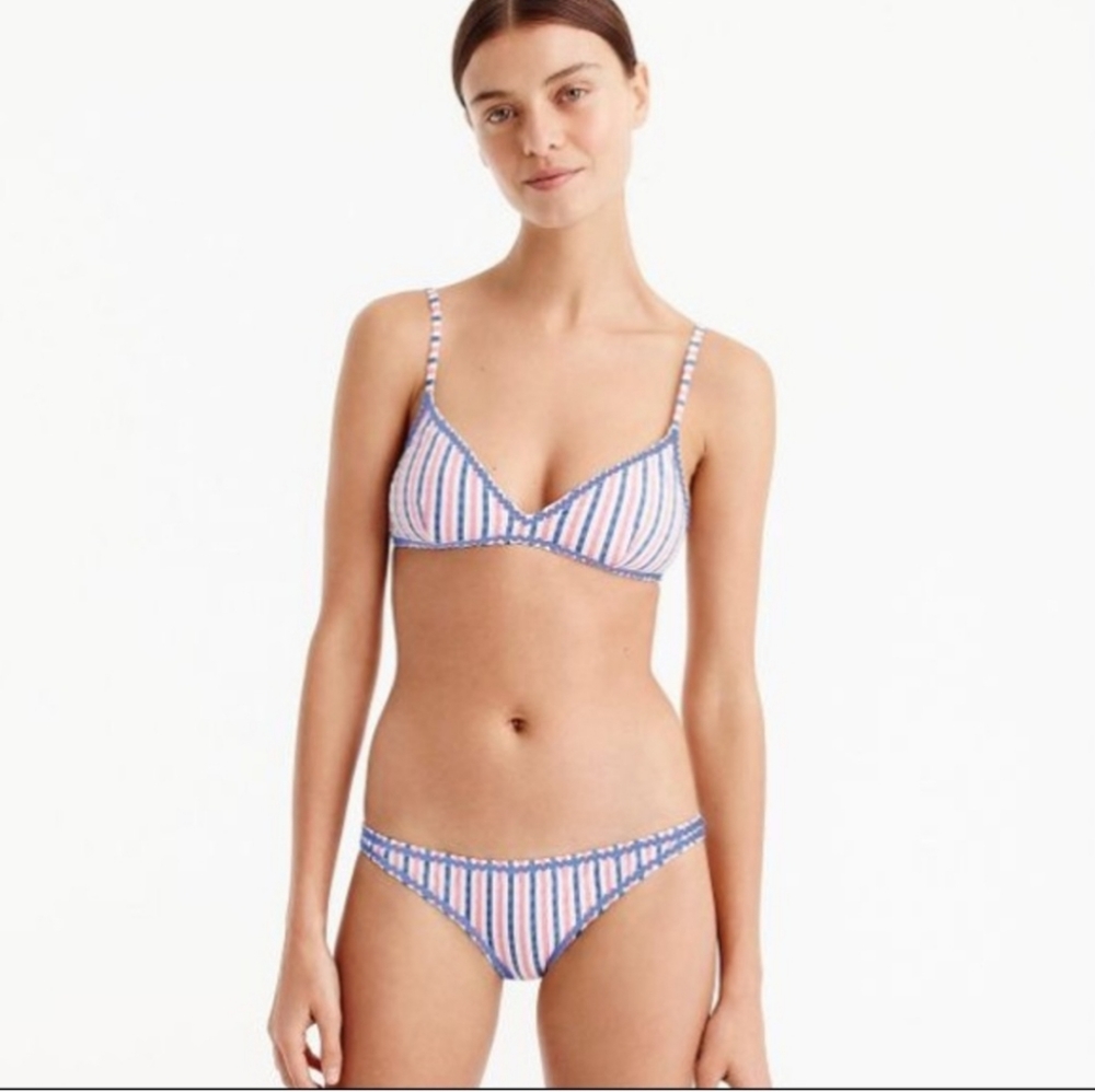 New J Crew Seersucker Bikini Set